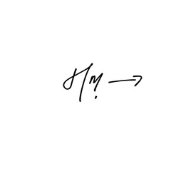 Hm Initial Handwriting Signature Logo Vector