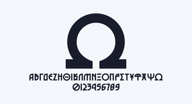 Greek decorative geometric sans serif font
