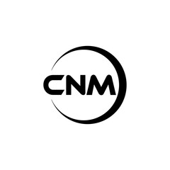 CNM letter logo design with white background in illustrator, cube logo, vector logo, modern alphabet font overlap style. calligraphy designs for logo, Poster, Invitation, etc.