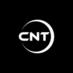 CNT letter logo design with black background in illustrator, cube logo, vector logo, modern alphabet font overlap style. calligraphy designs for logo, Poster, Invitation, etc.