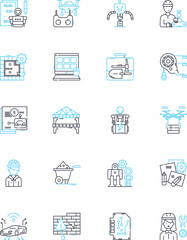 Medical research linear icons set. Clinical, Laboratory, Disease, Treatment, Study, Genetics, Outcomes line vector and concept signs. Infection,Therapy,Observation outline illustrations