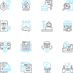Discount Deals linear icons set. Bargains, Coupons, Promo, Markdowns, Savings, Discounts, Clearance line vector and concept signs. Flash sale,Sale,Steals outline illustrations