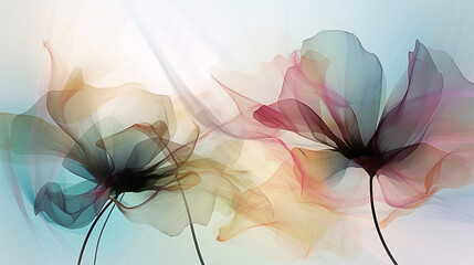 Abstract diaphanous ethereal flowers.
