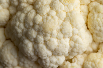 Cauliflower close up during cooking