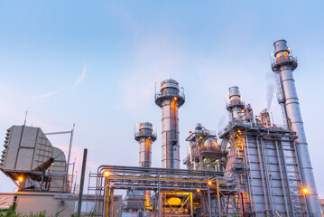 industry power plant with natural gas power - obrazy, fototapety, plakaty
