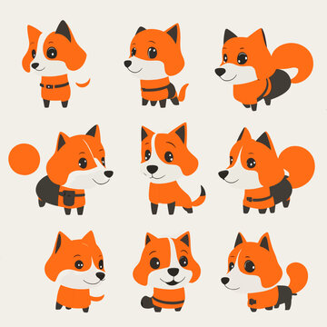 set of dogs, cartoon animals, consistent characters