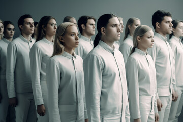 Title: Generative AI explores the tension between conformity and individuality in a group performance