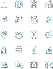 Nerking linear icons set. Nerking, Connections, Collaboration, Community, Professionalism, Relationship, Communication line vector and concept signs. Opportunity,Growth,Outreach outline illustrations