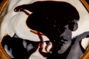 Fresh Yogurt with added chocolate for chocolate flavor