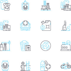 Proactive management linear icons set. Leadership, Planning, Prevention, Forecasting, Strategy, Initiation, Analysis line vector and concept signs. Anticipation,Futuristic,Visionary outline