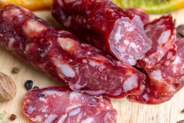 high-quality dried pork sausage with spices