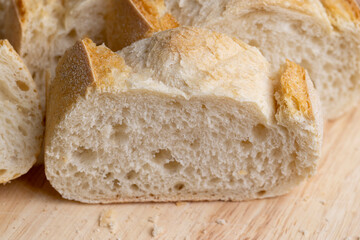 Sliced wheat loaf of fresh bread