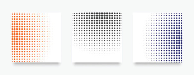 set of three halftone dotted background for any project