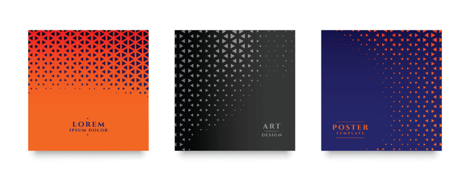 collection of triangular halftone pattern gradient background