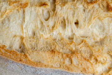 Details of a whole soft and fresh loaf of bread