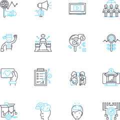 Commercial enterprise linear icons set. Profit, Investment, Capital, Revenue, Expansion, Market, Branding line vector and concept signs. Innovation,Sales,Products outline illustrations