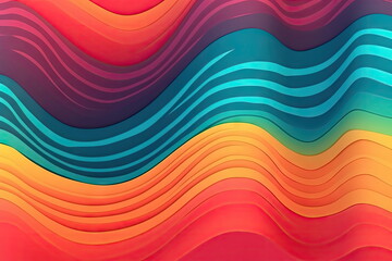 Fototapeta premium Wave colorful striped background, abstract background