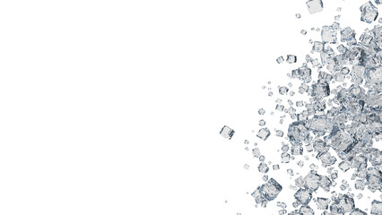 scattered ice render 3D illustration on alpha channel