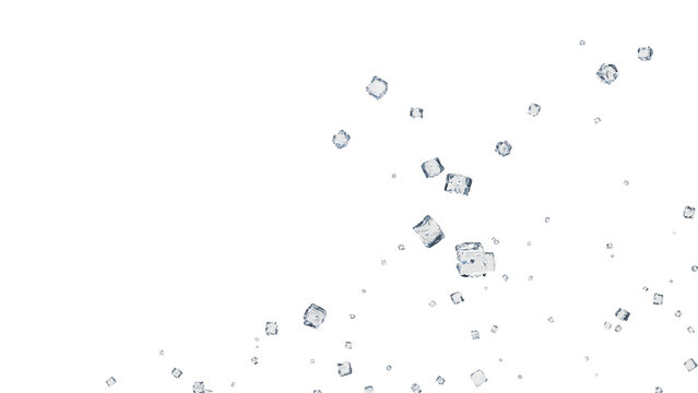scattered ice render 3D illustration on alpha channel