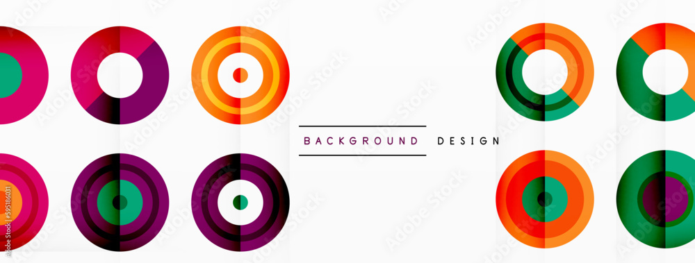 Poster abstract background with circle symmetric grid composition. circle pattern creating sense of movemen