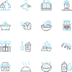 Restaurant cuisine linear icons set. Italian, Chinese, Mexican, French, Indian, Mediterranean, Thai line vector and concept signs. Japanese,Korean,Greek outline illustrations