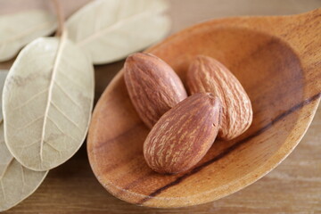 ナチュラルなアーモンドの素材　木目　シンプル　オーガニック