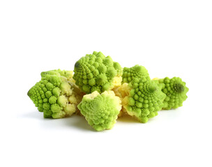 Baby romanesco cabbage on white background