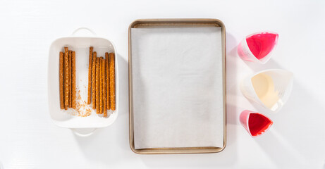 Valentine's Day Chocolate Covered Pretzel Rods