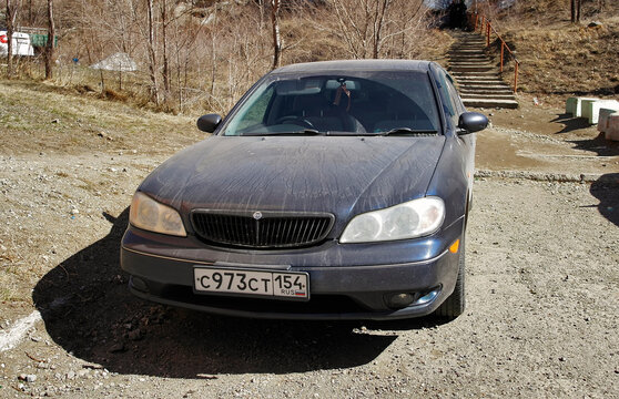 kazakhstan, Ust-Kamenogorsk, march 27, 2023: Nissan Cefiro third generation (A33, 1998-2004). Old japanese car