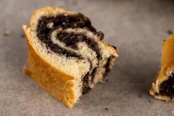 Wheat bun with poppy seed filling