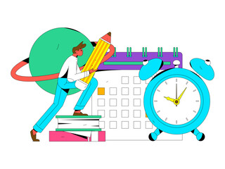 Education learning people flat vector concept hand drawn illustration
