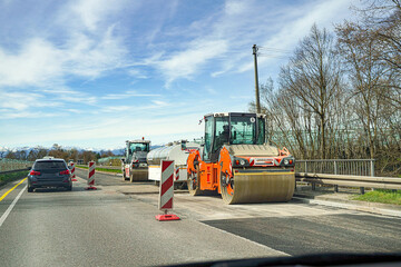 Special equipment for repair on road works.