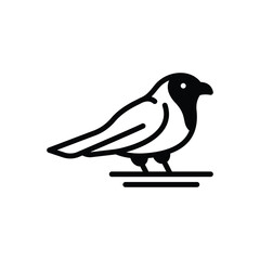 Black solid icon for robin 