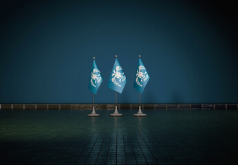 Seljuk Imperial Flag, Waving flag design. - Selcuklu İmparatorluk Bayrağı
