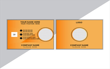 Creative business cards templates. Modern business cards. Business card with photo.Vector illustration.