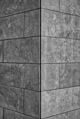 Charcoal Gray Granite Building Corner.