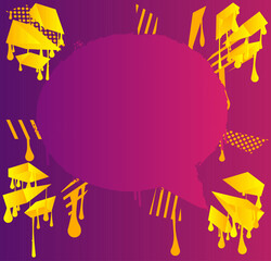 Speech Bubble Graffiti Background. Abstract modern dirty street art decoration performed in urban painting style.