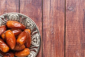 Obraz na płótnie Canvas Delicious sweet tasty dried dates fruits.
