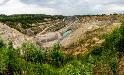 panoramic view of the kaolin quarry, Russia