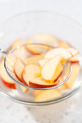 Sliced red apples