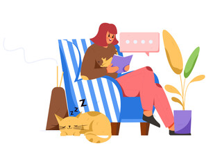 Education learning people flat vector concept hand drawn illustration
