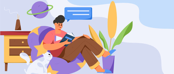 Education learning people flat vector concept hand drawn illustration
