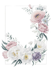 웨딩, 청첩장, 편지글 작성을 위한 테두리 예쁜 꽃 그림.png 그림