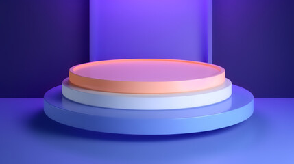 Make Your Products Pop, Elevate Your Cosmetic Displays with One-Stage Vectors in Stunning Shades of Purple, Blue, and Violet  Perfect for Showroom Showcases and Pedestal Platforms!