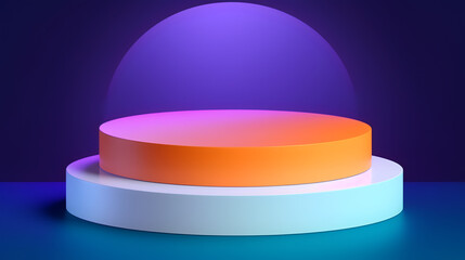 Make Your Products Pop, Elevate Your Cosmetic Displays with One-Stage Vectors in Stunning Shades of Purple, Blue, and Violet  Perfect for Showroom Showcases and Pedestal Platforms!