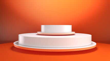 Add a Pop of Orange,Bring Life to Your Product Displays with One-Stage Vectors in Bright and Bold Shades of Orange - Ideal for Showcasing Cosmetic Products on Pedestal Platforms and Showroom Stages!