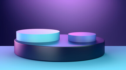 Make Your Products Pop, Elevate Your Cosmetic Displays with One-Stage Vectors in Stunning Shades of Purple, Blue, and Violet  Perfect for Showroom Showcases and Pedestal Platforms!