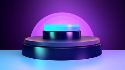 Make Your Products Pop, Elevate Your Cosmetic Displays with One-Stage Vectors in Stunning Shades of Purple, Blue, and Violet  Perfect for Showroom Showcases and Pedestal Platforms!