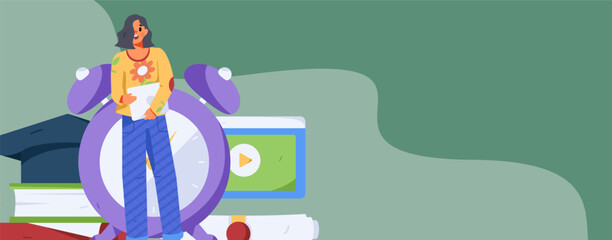 Education learning people flat vector concept hand drawn illustration
