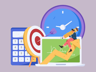 Education learning people flat vector concept hand drawn illustration
